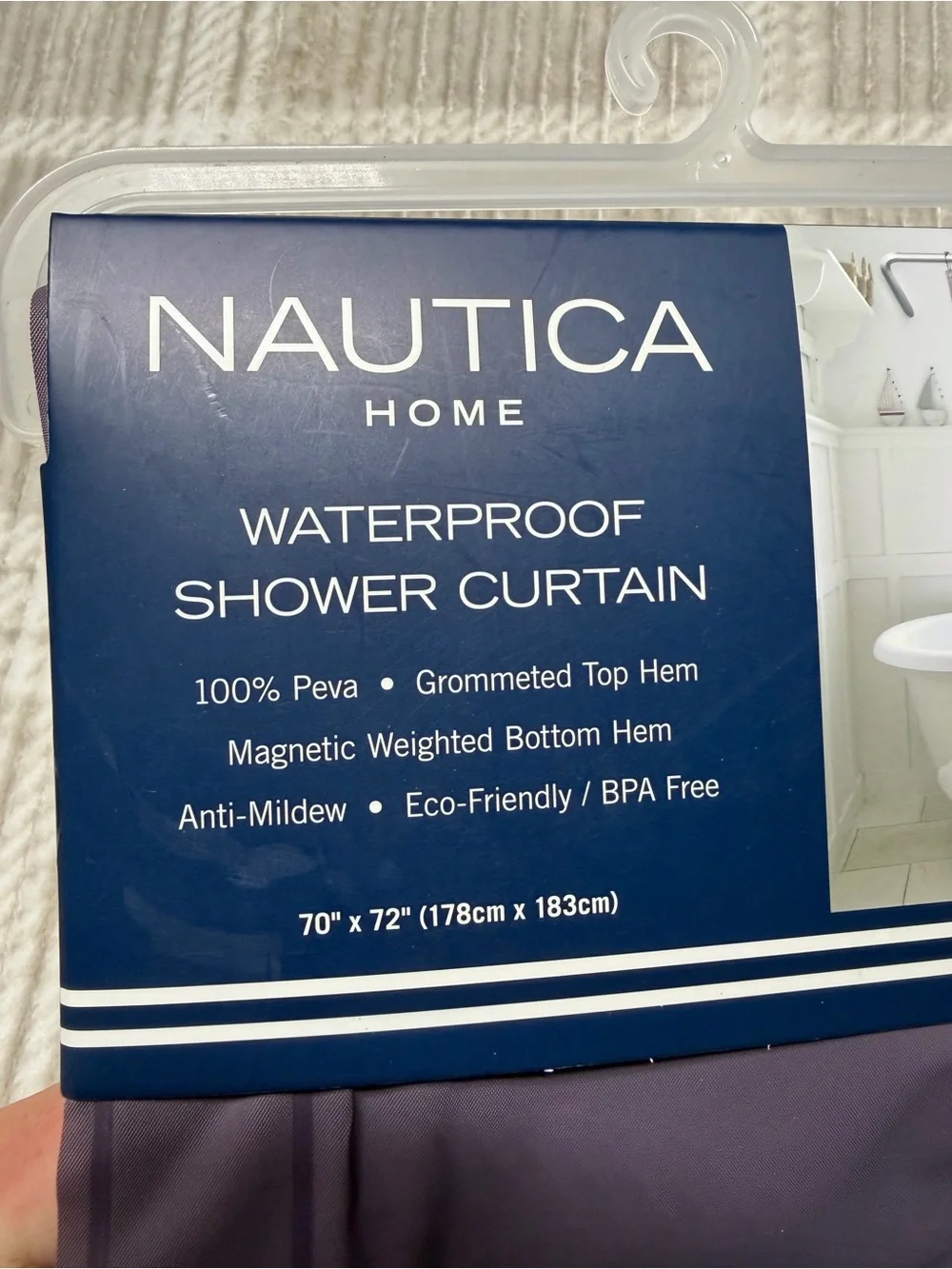 Nautica Waterproof Shower Curtain in Purple